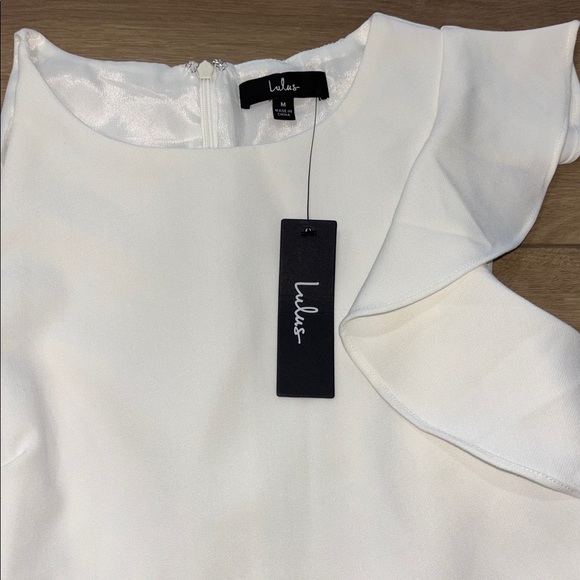 Lulus Dinah White One-Shoulder Dress size medium new with tags - Picture 8 of 9
